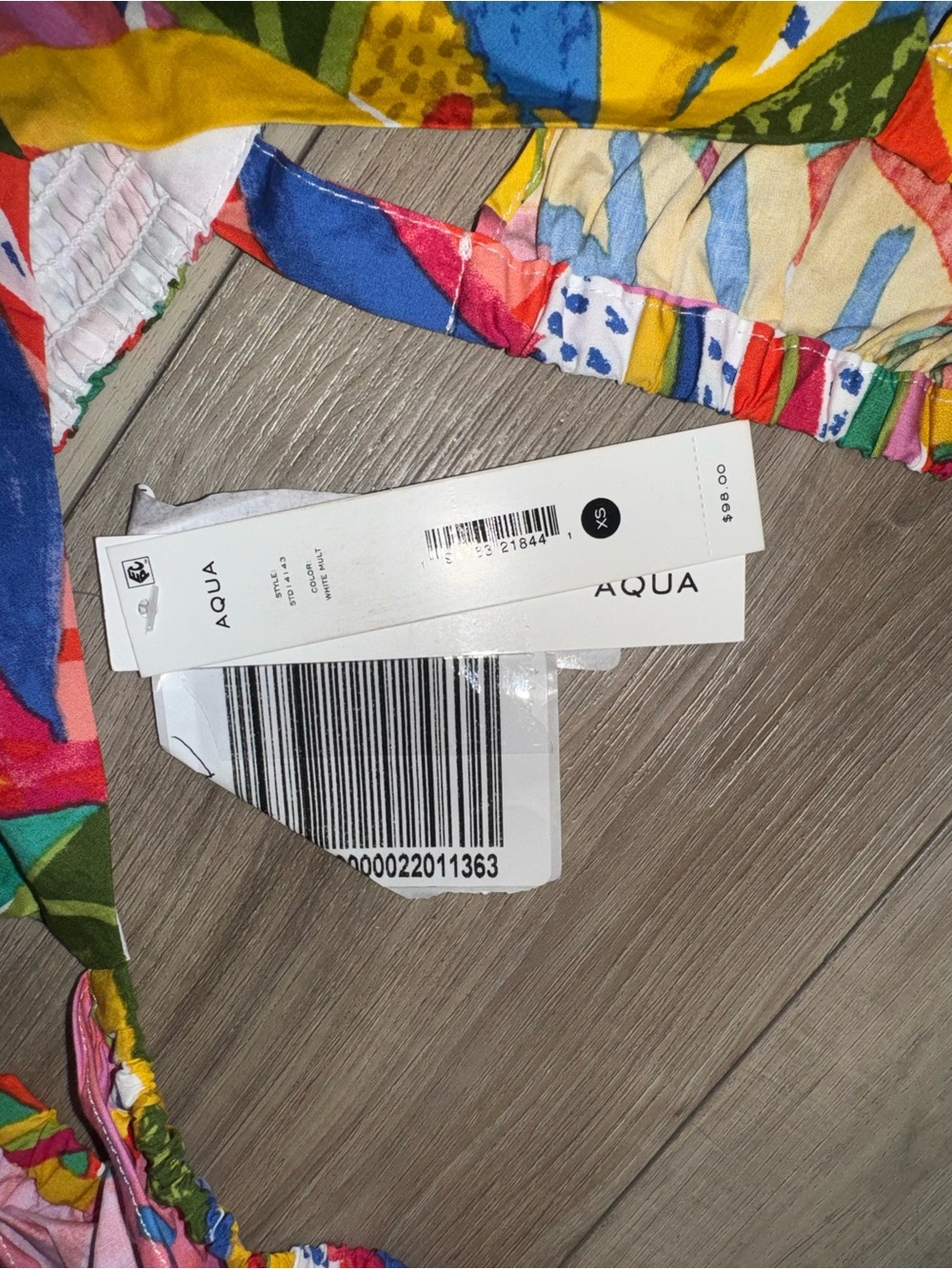Aqua Multicolor Tropical Ruffle Dress - Picture 4 of 4